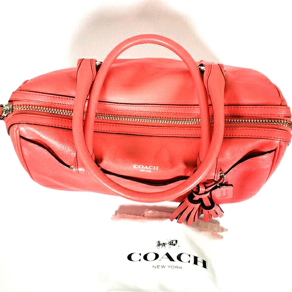 Coach Coral Bowler Hand Bag With Dust Bag - Picture 6 of 16